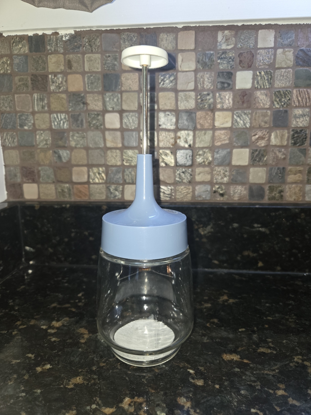 Vintage Blue Glass Pump Chopper